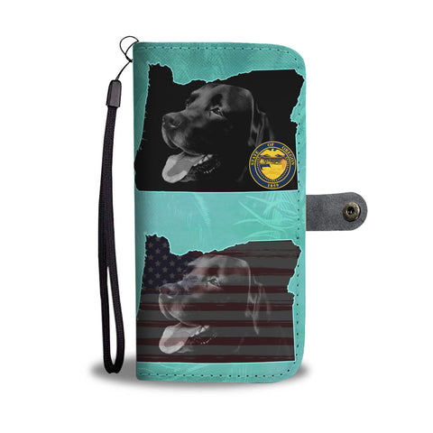 Amazing Black Labrador Print Wallet CaseOR State