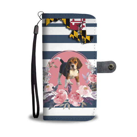 Beagle Print Wallet CaseMD State