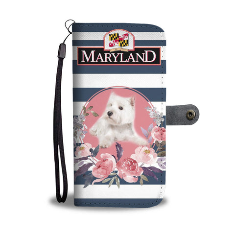 Cute Westie Print Wallet CaseMD State