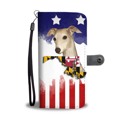 Whippet Dog Print Wallet CaseMD State