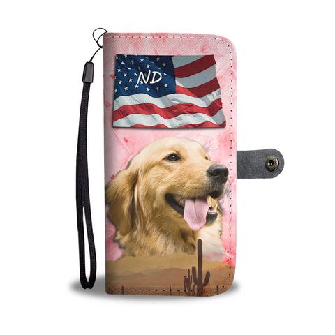 Golden Retriever On Pink Print Wallet CaseND State