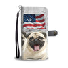 Pug Dog Print Wallet CaseND State