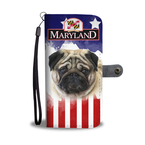 Cute Pug Print Wallet CaseMD State