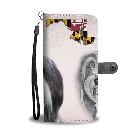 Bearded Collie Print Wallet CaseMD State