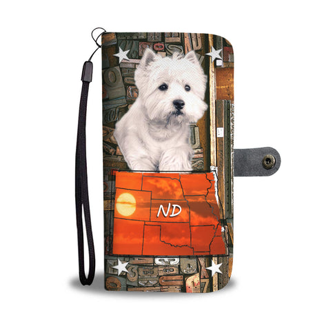 Cute Westie Print Wallet CaseND State