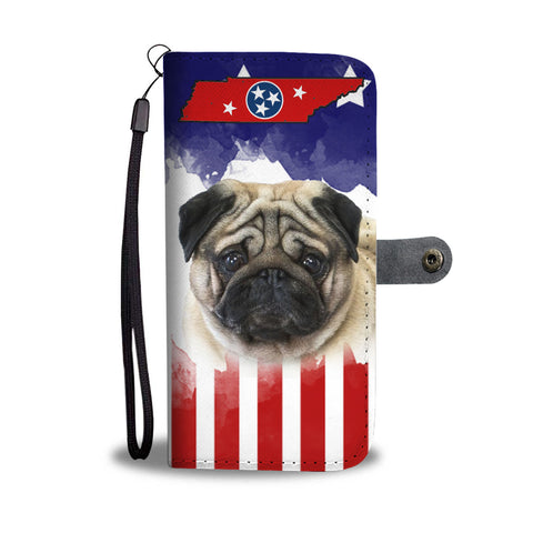 Pug Dog Print Wallet CaseTN State