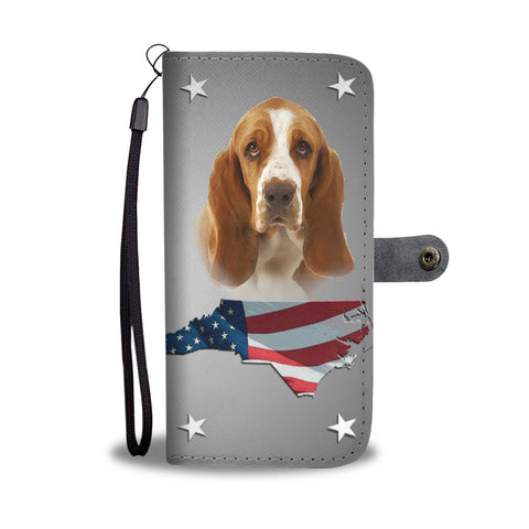 Lovely Basset Hound Print Wallet CaseNC State