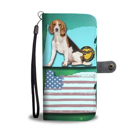 Beagle Dog Print Wallet CaseOR State