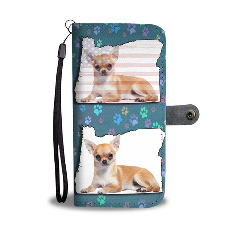 Cute Chihuahua Dog Print Wallet CaseOR State
