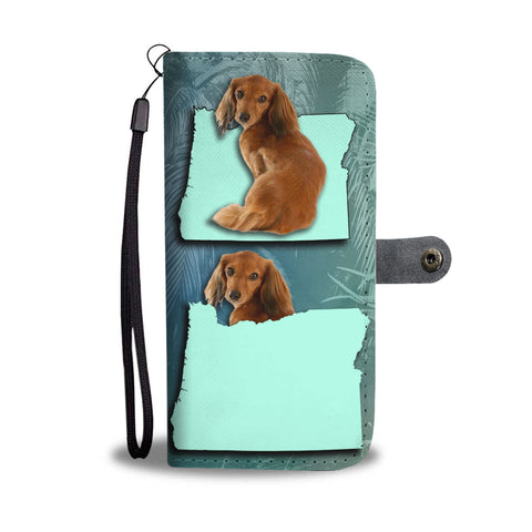 Dachshund Dog Print Wallet CaseOR State