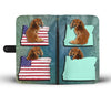 Dachshund Dog Print Wallet CaseOR State