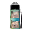 Cute Pomeranian Print Wallet CaseOR State