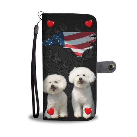 Bichon Frise On Black Print Wallet CaseNC State