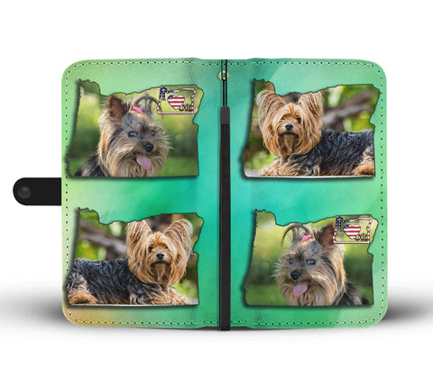 Cute Yorkie Print Wallet CaseOR State