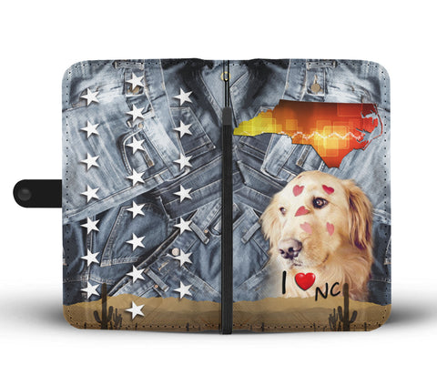 Golden Retriever Print Wallet CaseNC States