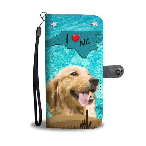 Cute Golden Retriever Print Wallet CaseNC State