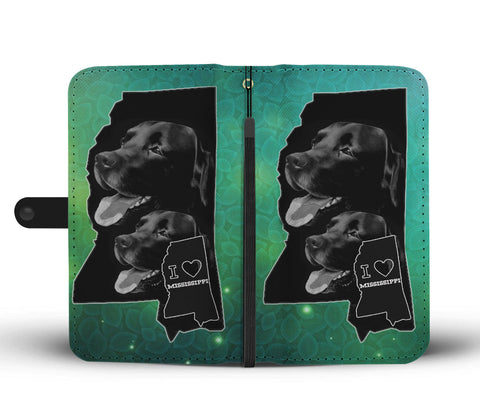 Black Labrador Print Wallet CaseMS State