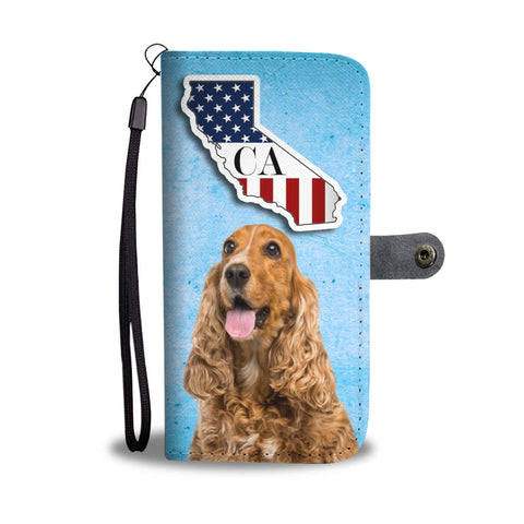 Cocker Spaniel Print Wallet CaseCA State