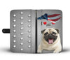 Lovely Pug Dog Print Wallet CaseNC State