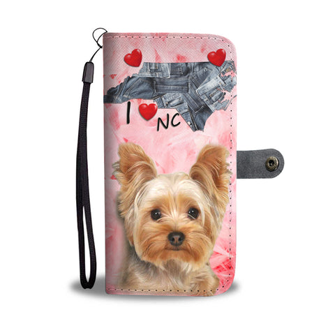 Yorkshire Terrier On Pink Print Wallet CaseNC State