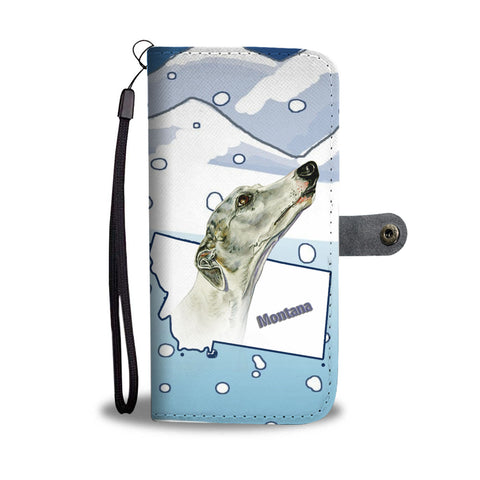 Whippet Dog Print Wallet CaseMT State