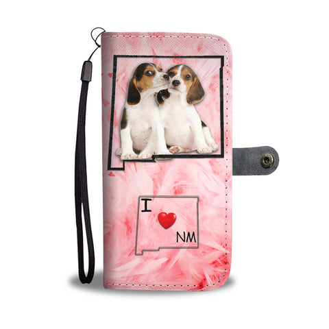 Lovely Beagle Dog Print Wallet CaseNM State