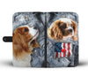 Cute Cavalier King Charles Spaniel Print Wallet CaseNM State