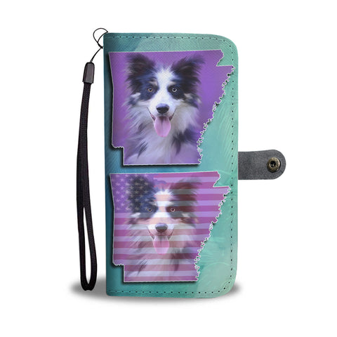 Border Collie Dog Art Print Wallet CaseAR State