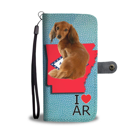 Lovely Dachshund Print Wallet CaseAR State