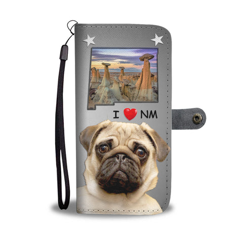 Cute Pug Dog Print Wallet CaseNM State