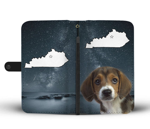 Cute Beagle Print Wallet CaseKY State