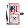 Lovely Maltese Dog Print Wallet CaseNM State