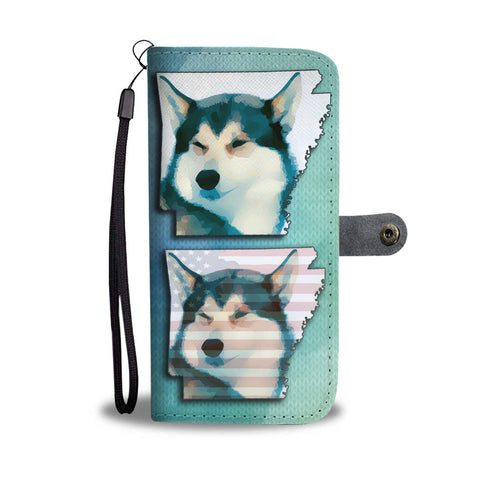 Siberian Husky Art Print Wallet CaseAR State