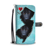 Black German Shepherd Dog Print Wallet CaseNJ State