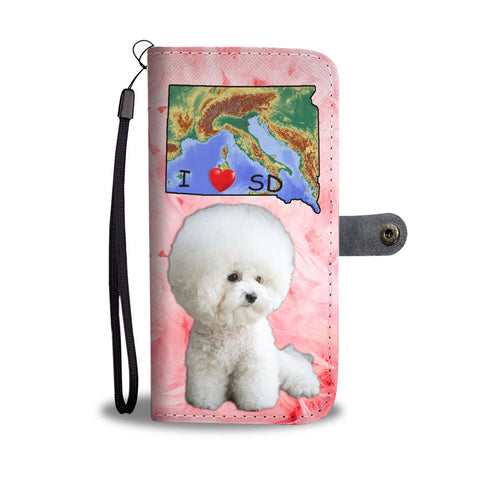 Cute Bichon Frise Print Wallet CaseSD State