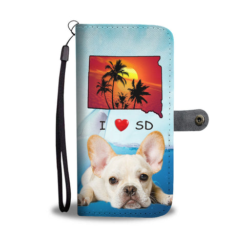 Cute French Bulldog Print Wallet CaseSD State