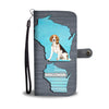 Beagle Dog Print Wallet CaseWI State