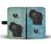 Amazing Black Labrador Print Wallet CaseWI State