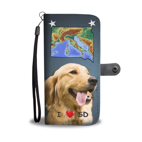 Lovely Golden Retriever Print Wallet CaseSD States