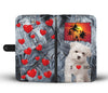 Cute Maltese Dog Print Wallet CaseSD State