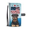 Cute Rottweiler Dog Print Wallet CaseSD States