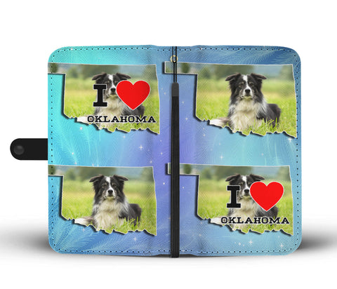 Lovely Border Collie Print Wallet CaseOK State