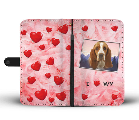 Lovely Basset Hound Print Wallet CaseWY State