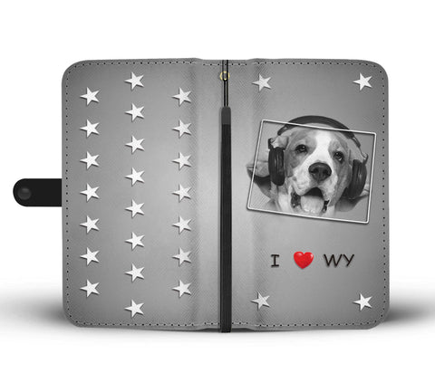Beagle Dog Print Wallet CaseWY State