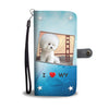 Lovely Bichon Frise Print Wallet CaseWY State