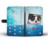 Lovely Boston Terrier Print Wallet CaseWY State