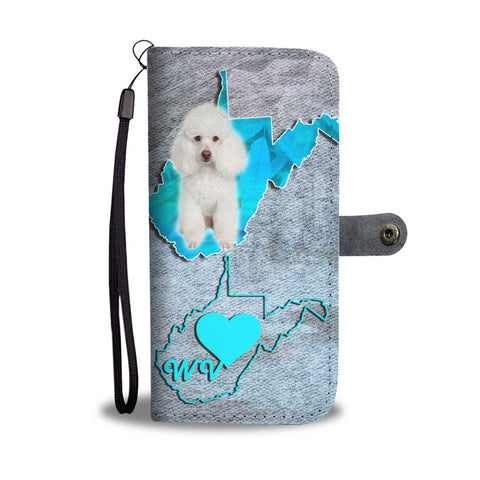 Cute Poodle Dog Print Wallet CaseWV State