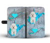 Cute Poodle Dog Print Wallet CaseWV State