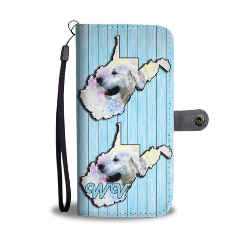Golden Retriever Dog Art Print Wallet CaseWV State