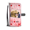 Golden Retriever On Pink Print Wallet CaseWY State